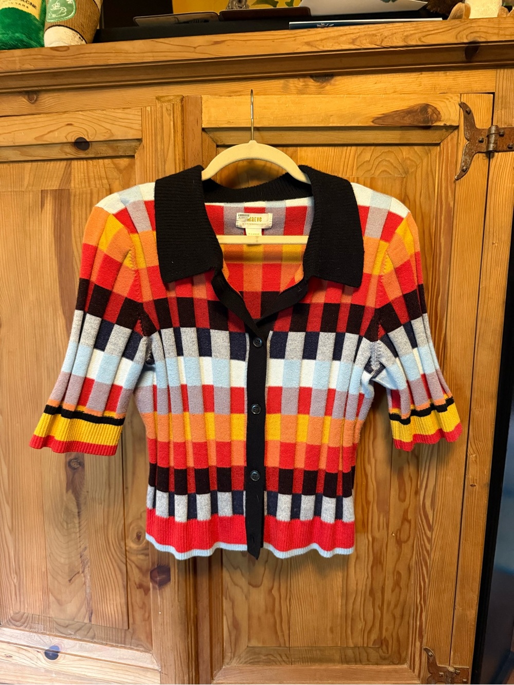 Maeve Cropped Geometric Cardigan - XL - Picture 5 of 7